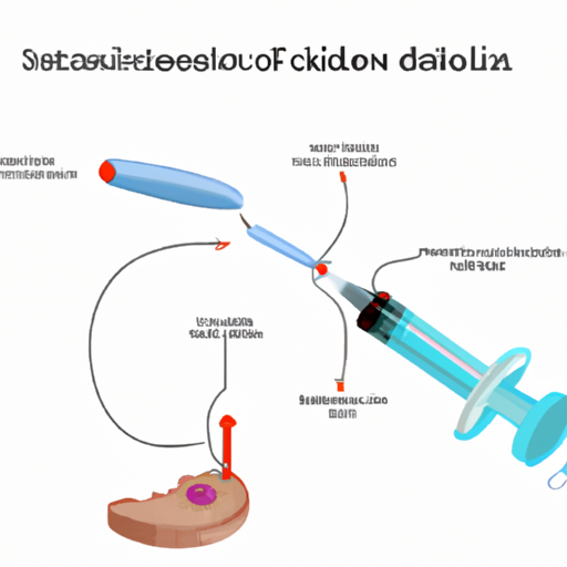 An illustration depicting the mechanism of needle-free insulin injection